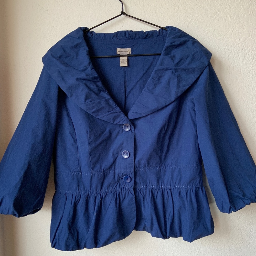 Anthropologie Elevenses Blue Jacket